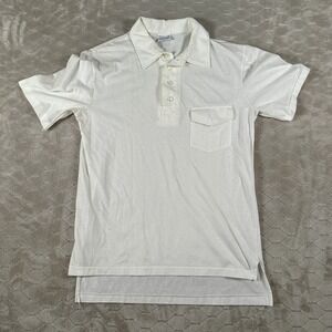Vantage Custom Classics Blank White Polo - Sz M - USA Made Stained See Pics